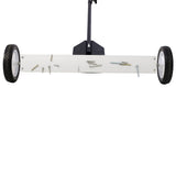 24'' Rolling Magnetic Pick - Up Sweeper Heavy Duty Push Type with Release 30 Lbs Capacity - Black and Silver - Fab Heavy Parts