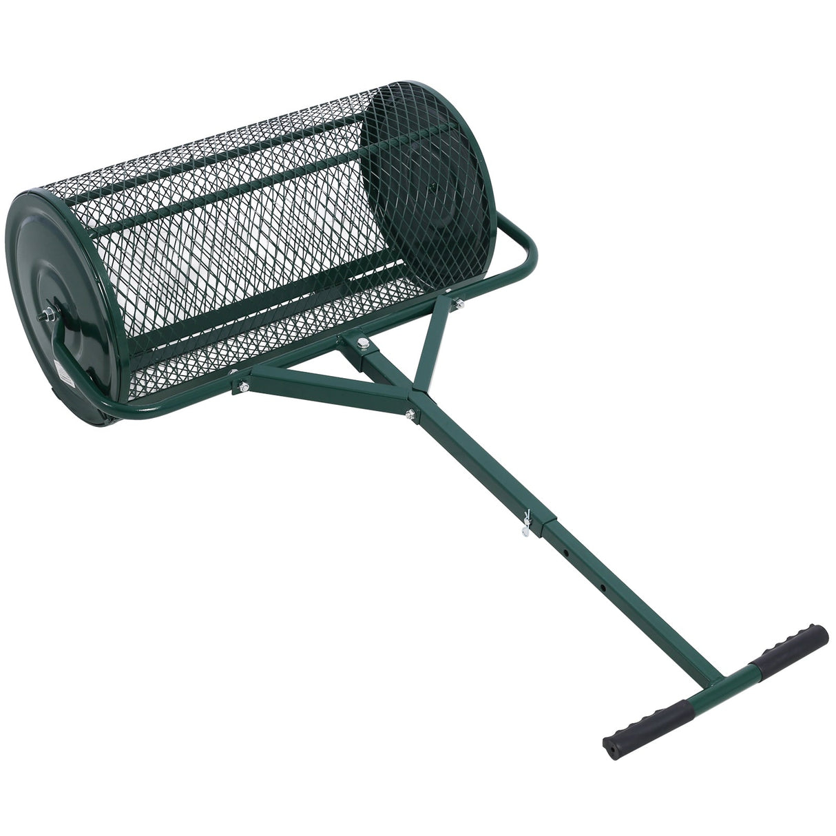 24inch Peat Moss Compost Spreader Metal Mesh T Shaped Handle Steel - Green - Fab Heavy Parts