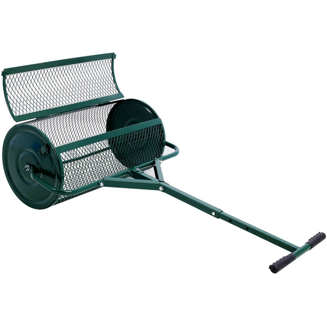 24inch Peat Moss Compost Spreader Metal Mesh T Shaped Handle Steel - Green - Fab Heavy Parts
