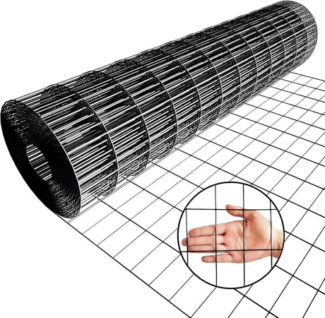 24inch x 50ft Black Vinyl Coated Hardware Cloth 2' X 3' 16Ga Welded Wire Mesh Fence PVC Coated Welded - Fab Heavy Parts