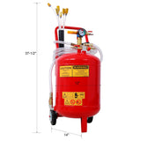 24L 6.3 Gallon Air Pneumatic Waste Oil Extractor Portable Oil Drain Tank Professional Integrated Level Gauge - Fab Heavy Parts