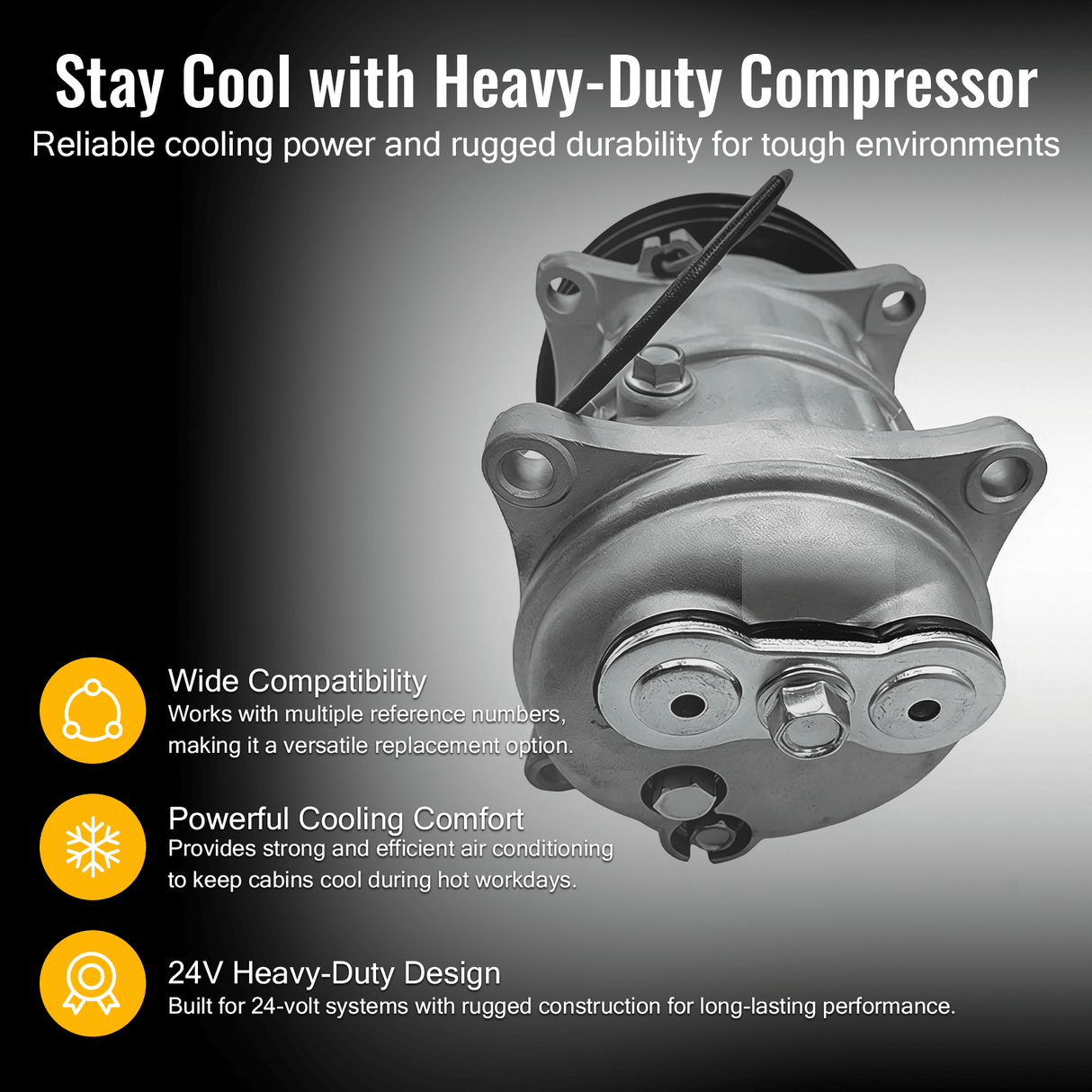 24V 2PK 135mm TM - 16HD A/C Compressor 488 - 46421 2521685 10056421 13556421 10356421 Fits for Seltec - Fab Heavy Parts