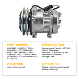 24V Sanden SD7H13 A/C Compressor KHR3241 KHR3197 Fits for Link - Belt Fits Case Fits Kobelco - Fab Heavy Parts