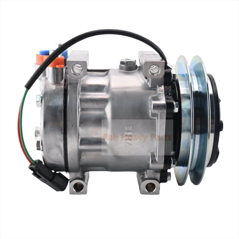 24V SD7H13 A/C Compressor LC91V00001F1 Fits for Kobelco Excavator SK160LC SK200 - 6 SK210LC SK250LC SK290LC SK330LC SK480LC - Fab Heavy Parts