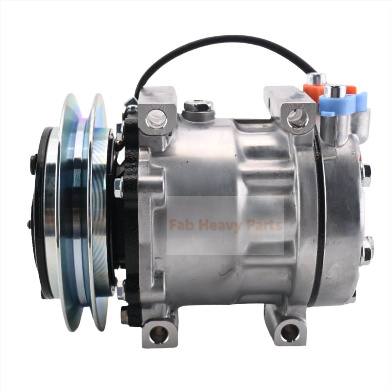 24V SD7H13 A/C Compressor LC91V00001F1 Fits for Kobelco Excavator SK160LC SK200 - 6 SK210LC SK250LC SK290LC SK330LC SK480LC - Fab Heavy Parts