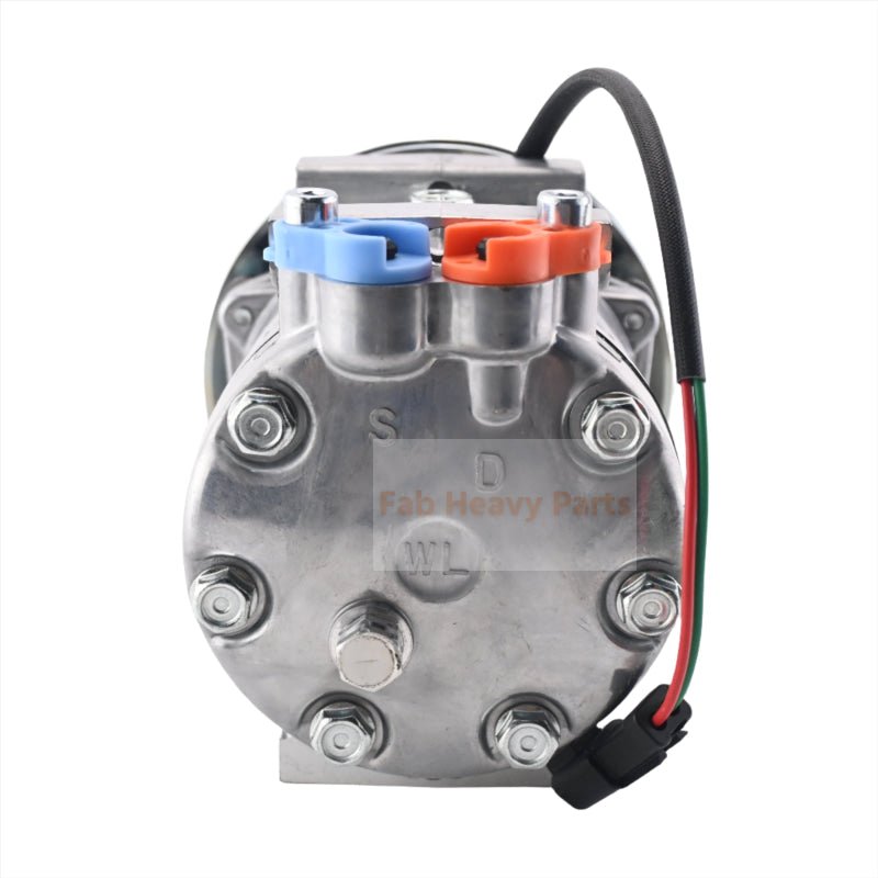 24V SD7H13 A/C Compressor LC91V00001F1 Fits for Kobelco Excavator SK160LC SK200 - 6 SK210LC SK250LC SK290LC SK330LC SK480LC - Fab Heavy Parts