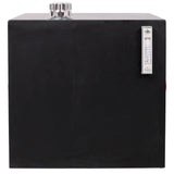 25 Gallon 12 Gauge Steel Hydraulic Fluid Reservoir Tank with Inlet 2' FNPT and Outlet 1 - 1/4' FNPT Side Vertical - Mount With Temp and Sight Gauge - Fab Heavy Parts