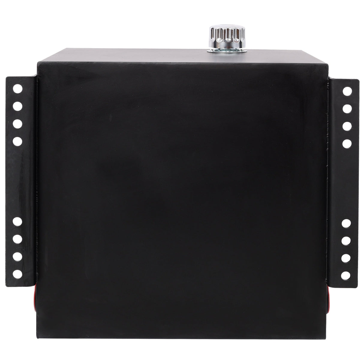 25 Gallon 12 Gauge Steel Hydraulic Fluid Reservoir Tank with Inlet 2' FNPT and Outlet 1 - 1/4' FNPT Side Vertical - Mount With Temp and Sight Gauge - Fab Heavy Parts