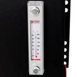 25 Gallon 12 Gauge Steel Hydraulic Fluid Reservoir Tank with Inlet 2' FNPT and Outlet 1 - 1/4' FNPT Side Vertical - Mount With Temp and Sight Gauge - Fab Heavy Parts