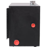 25 Gallon 12 Gauge Steel Hydraulic Fluid Reservoir Tank with Inlet 2' FNPT and Outlet 1 - 1/4' FNPT Side Vertical - Mount With Temp and Sight Gauge - Fab Heavy Parts