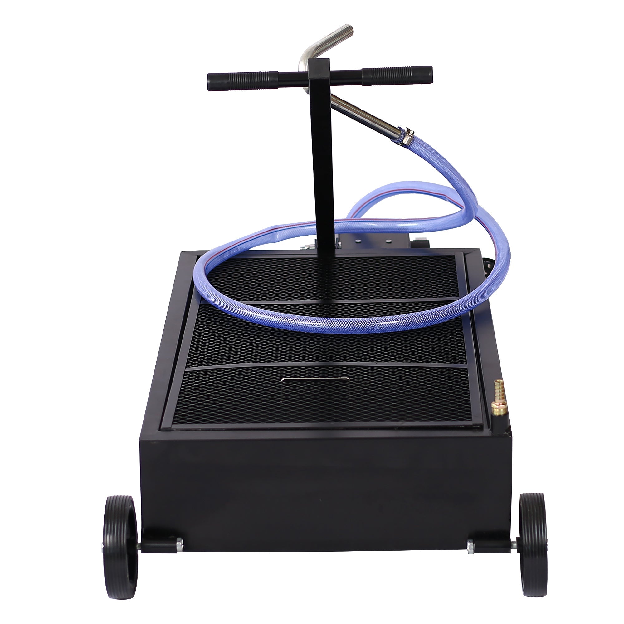 25 Gallon Low Profile Oil Drain Pan with Electric Pump - Black - Fab Heavy Parts