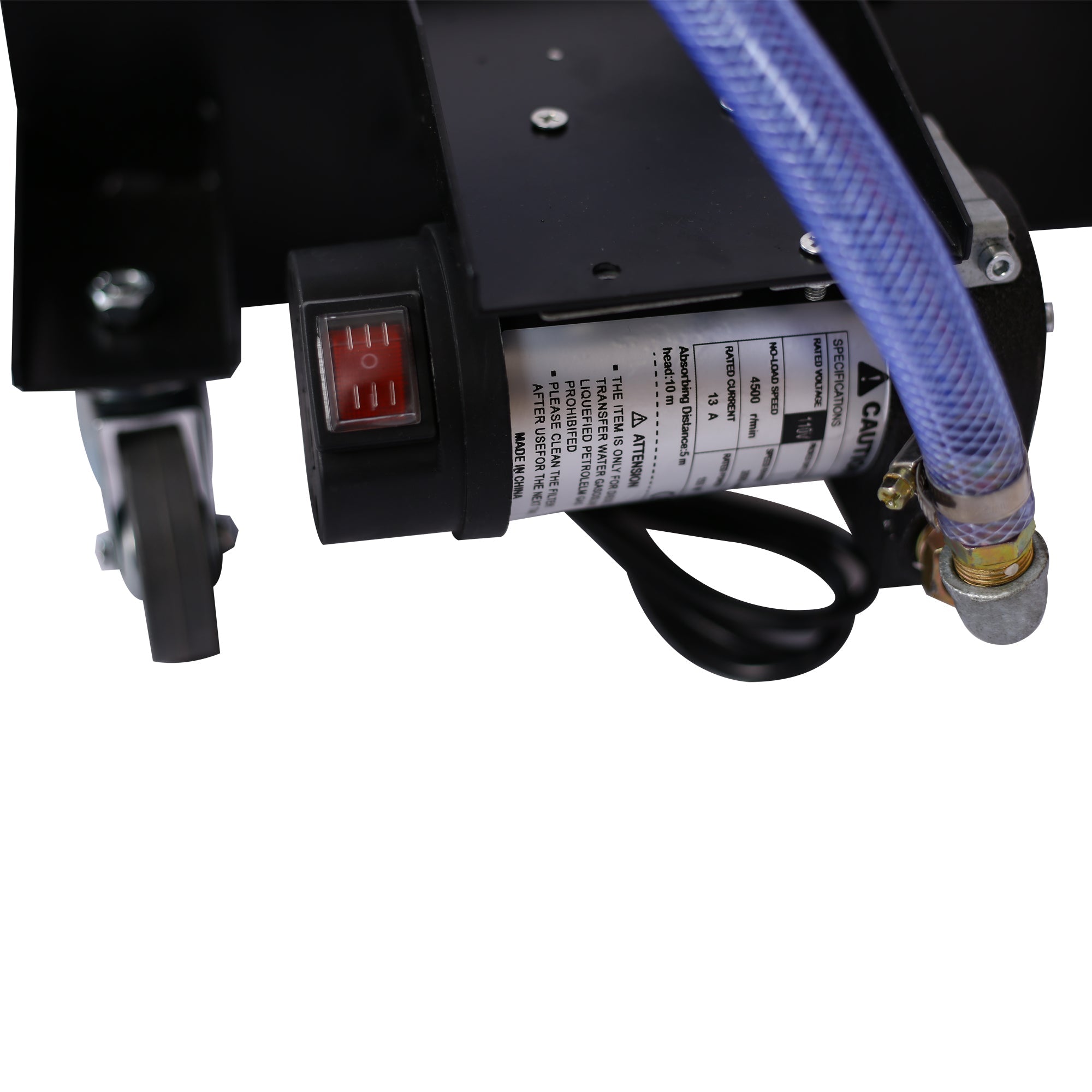 25 Gallon Low Profile Oil Drain Pan with Electric Pump - Black - Fab Heavy Parts