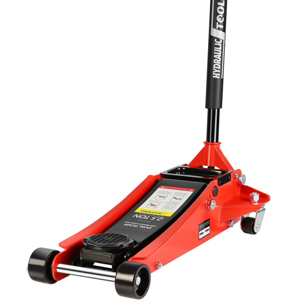 2.5 Ton Low Profile Floor Jack Steel Racing with Dual Pistons Quick Lift Pump Lifting Range 3.5" - 19.5" - Fab Heavy Parts