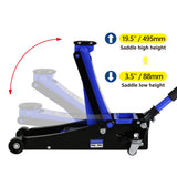 2.5 Ton Low Profile Steel Racing Hydraulic Floor Jack with Dual Pistons Quick Lift Pump Lifting range 3.5" - 19.5" - Fab Heavy Parts