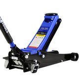 2.5 Ton Low Profile Steel Racing Hydraulic Floor Jack with Dual Pistons Quick Lift Pump Lifting range 3.5" - 19.5" - Fab Heavy Parts