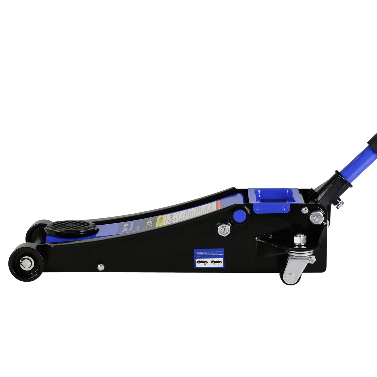 2.5 Ton Low Profile Steel Racing Hydraulic Floor Jack with Dual Pistons Quick Lift Pump Lifting range 3.5" - 19.5" - Fab Heavy Parts