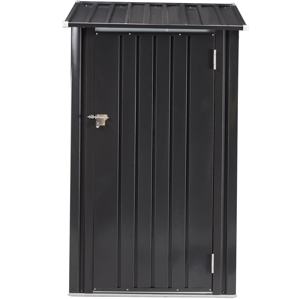 3 x 3 FT Outdoor Storage Shed with Single Lockable Door Metal Steel--Dark Gray