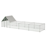26'Lx6.7'Wx6.6' ft Large Metal Walk - in Chicken Coop Galvanized Wire with Waterproof and Anti - Ultraviolet Cover - Fab Heavy Parts