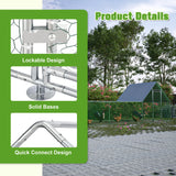 26'Lx6.7'Wx6.6' ft Large Metal Walk - in Chicken Coop Galvanized Wire with Waterproof and Anti - Ultraviolet Cover - Fab Heavy Parts