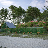 26'Lx6.7'Wx6.6' ft Large Metal Walk - in Chicken Coop Galvanized Wire with Waterproof and Anti - Ultraviolet Cover - Fab Heavy Parts