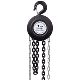 Chain Hoist 2200lbs 1T Capacity 10ft with 2 Heavy Duty Hooks Manual Steel Construction--Black