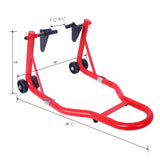 Motorcycle Stand 1000LB Sport Bike Front and Rear Wheel Lift Swingarm Paddock U--Red