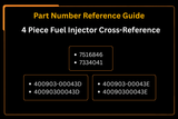 4 Piece Fuel Injector 7516846 7334041 Fits for Doosan Engine D34 Aftermarket Replacement For Bobcat Loader S740 S750 S770 S850 T750 T870 T740 A770