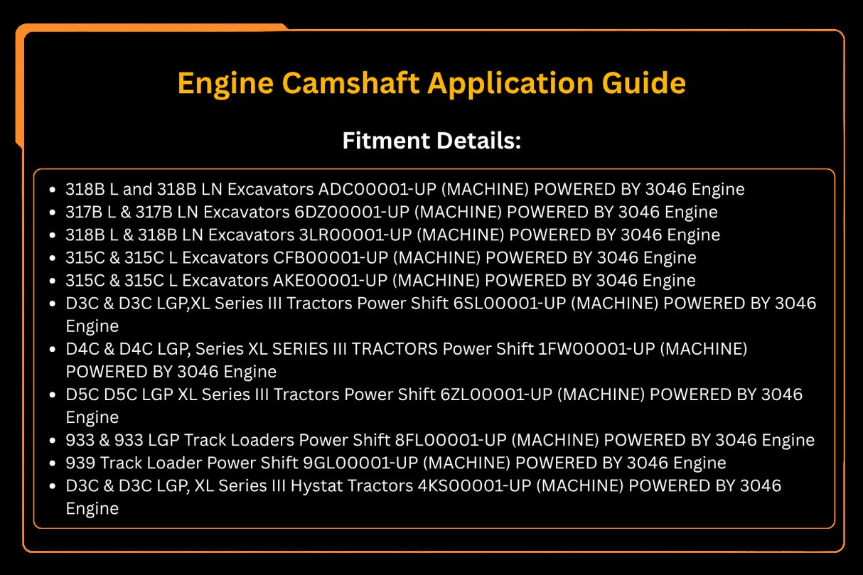 Engine Camshaft 107-8369 1078369 Fits for CAT Caterpillar 3046