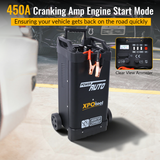 12V & 24V Wheeled Battery Charger Fully Automotive Battery Maintainer Jump Starter Dial Display Telescopic Handle