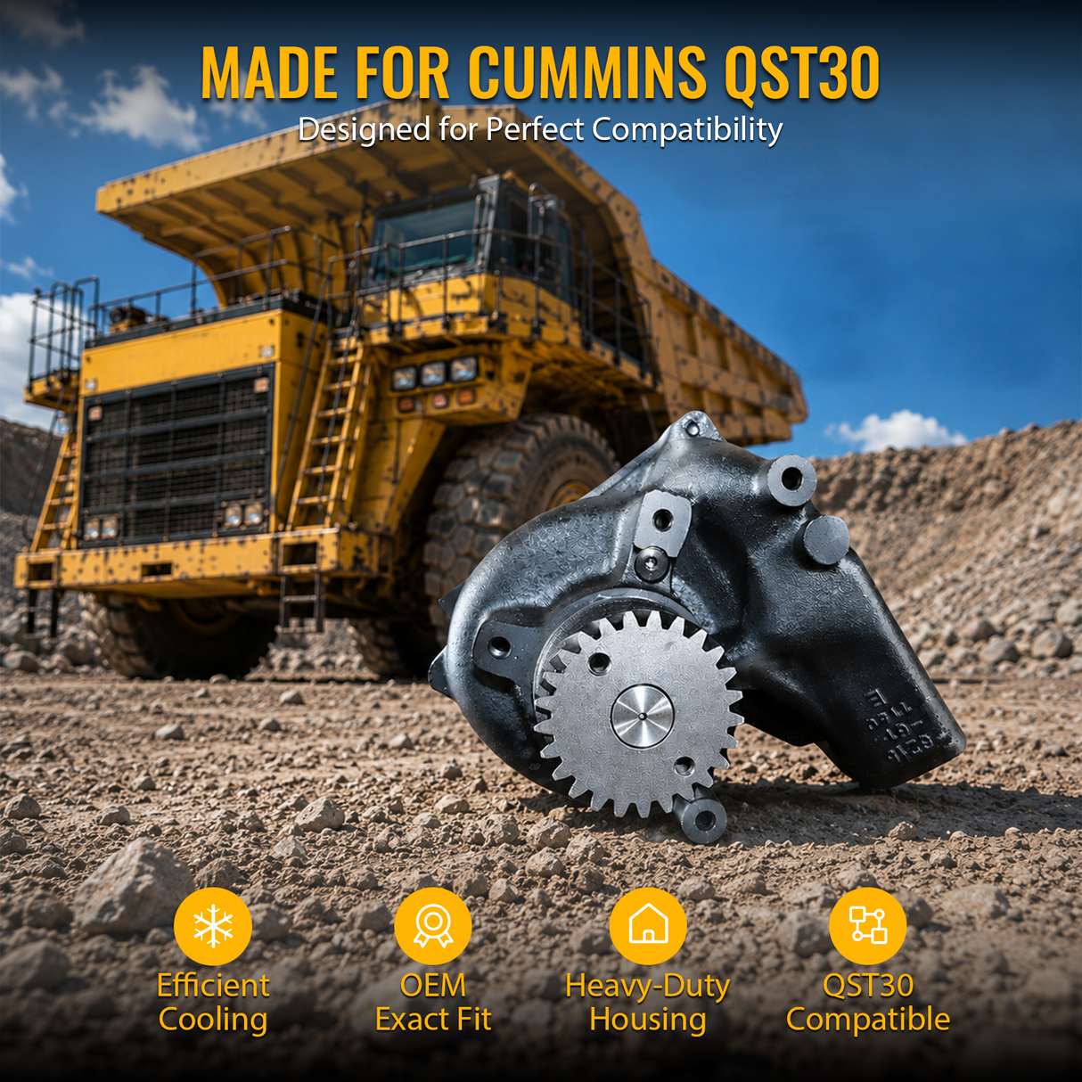 Vesipumppu 4096427 Cummins Engine QST30:lle