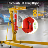 8 Ton Hydraulic Long Ram Jack with Single Piston Pump and Clevis Base--Red