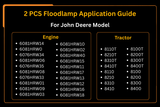 2 PCS Floodlamp RE154900 Fits for John Deere Engine 6081 6076 Tractor 8110 8210 8310 8410 8100 8200 8300 8400