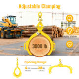 4 Claw Timber Log Lifting Logging Tongs Grabber Tong 28" Heavy Duty Solid Steel