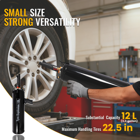 12L/3.2 Gallon Tire Bead Seater Tire Blaster Portable Tire Inflator Tool Handheld Bead Bazooka Operating Pressure