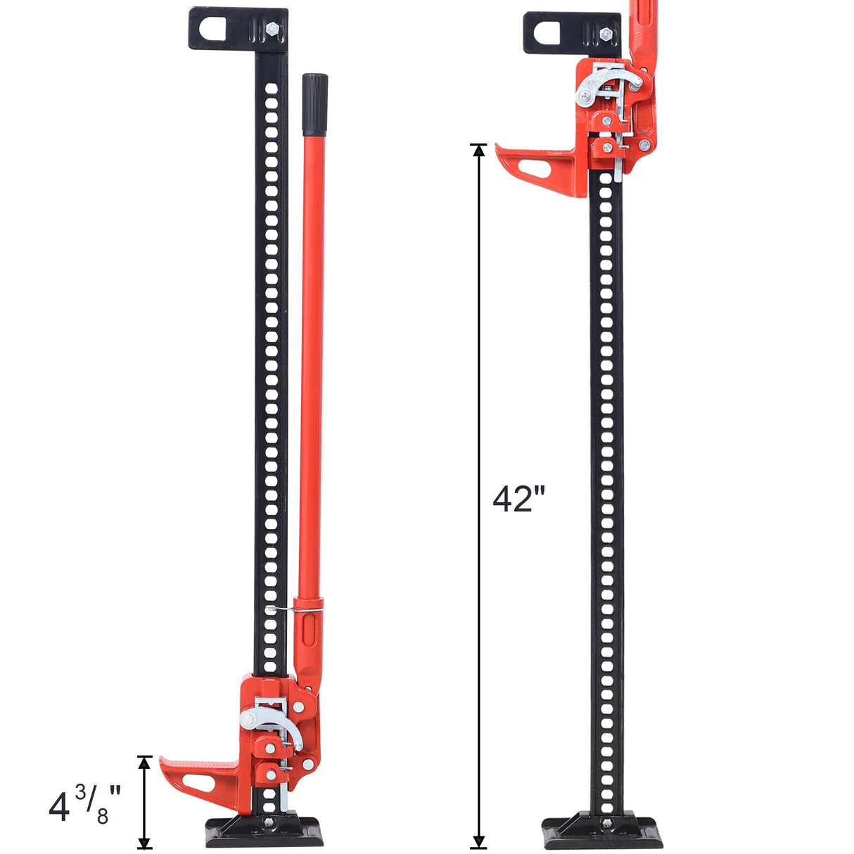 High Lift Farm Jack 48" 7000 lbs Capacity Ratcheting Off Road Heavy-Duty--Red