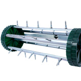 Spike Lawn Aerator Heavy Duty Rotary Push with Steel Handle--Green