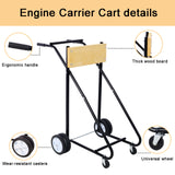 Motor Stand Engine Carrier Cart Dolly 315lbs Capacity w/Wheels Wood