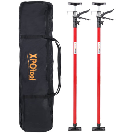 2Pack Adjustable Support Pole Steel 3rd Hand Support System Rod Extends from 45 to 114 Inch with Carrry Bag - Red - Fab Heavy Parts