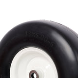 2PCS 13x5.00 - 6" Flat Free Lawn Mower Tires Smooth Tread 3/4" Bearing 3" Central Hub 500 LB Capacity per pc. - Fab Heavy Parts