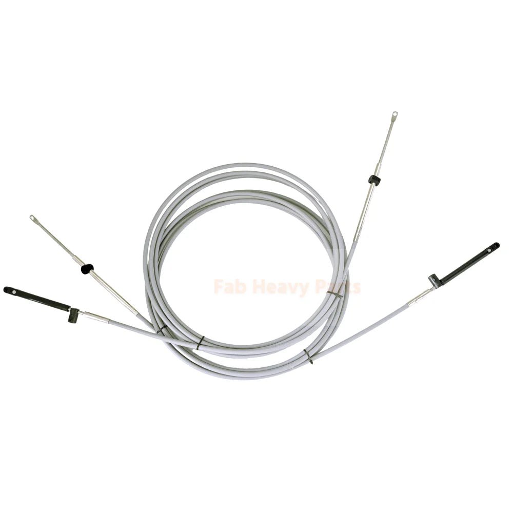 2PCS 15FT Shift Cable Throttle Cable 881170AXX Fits for Mercury Outboard Control box GEN I - Fab Heavy Parts