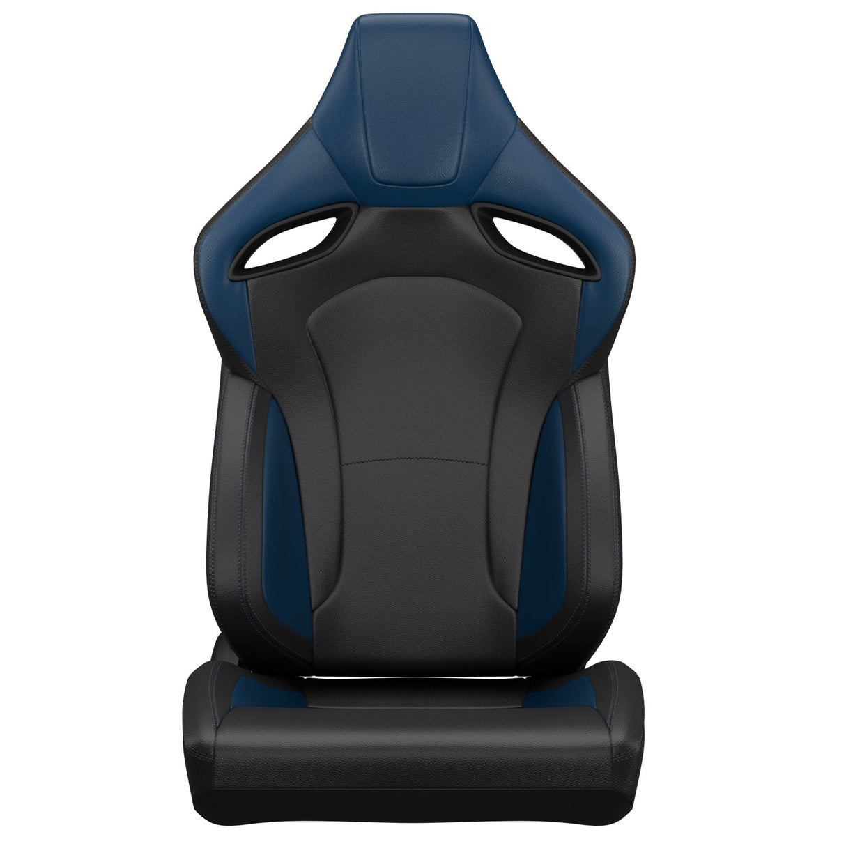 2PCS New Universal Bucket Racing Seats Blue Stitch PVC Leather Reclinable Carbon Look Leather Back With Adjustor Slider(Not Including Seat Bracket) - Fab Heavy Parts