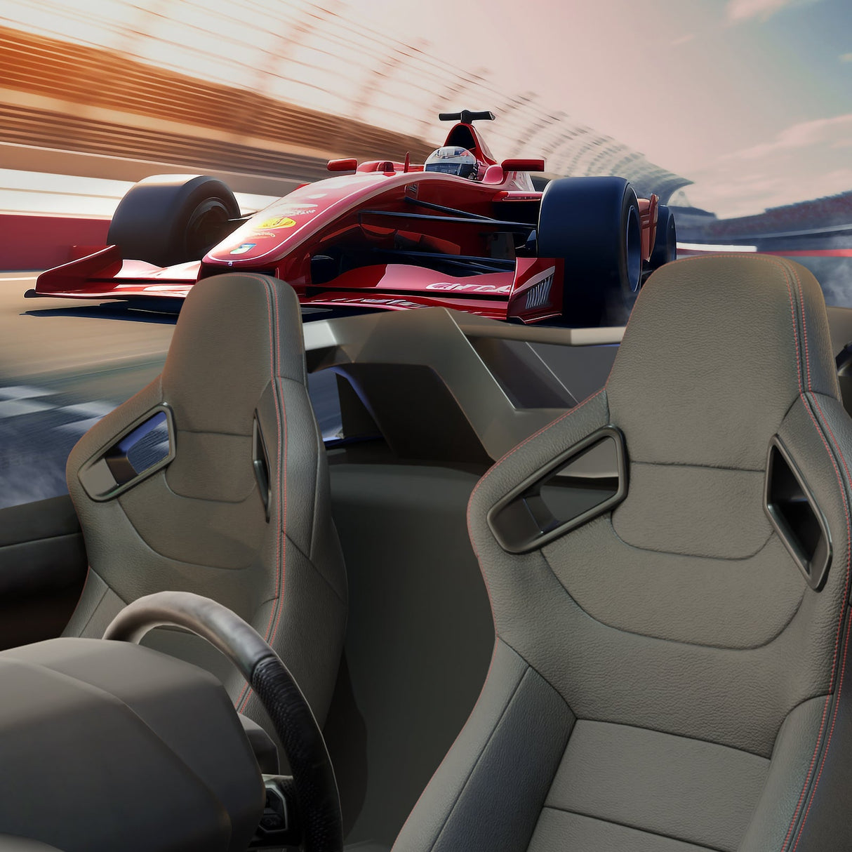 2PCS New Universal Bucket Racing Seats Red Stitch PVC Leather Reclinable Carbon Look Leather Back With Adjustor Slider(Not Including Seat Bracket) - Fab Heavy Parts