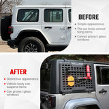 2PCS Rear Window Storage Panel Cargo Shelf Fits for Jeep Wrangler 2007 - 2018 JK 4 Doors Tactical Storage System Multifunctional Flank Kit - Fab Heavy Parts