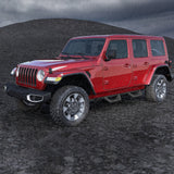 2PCS Running Boards For 18 - 25 Jeep Wrangler JL Black Powder Coated Side Steps Bars - Fab Heavy Parts