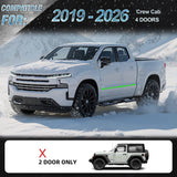 2PCS Running Boards Nerf Bars For 2019 - 2025 Chevy Silverado GMC Sierra 1500 Crew Cab - Fab Heavy Parts