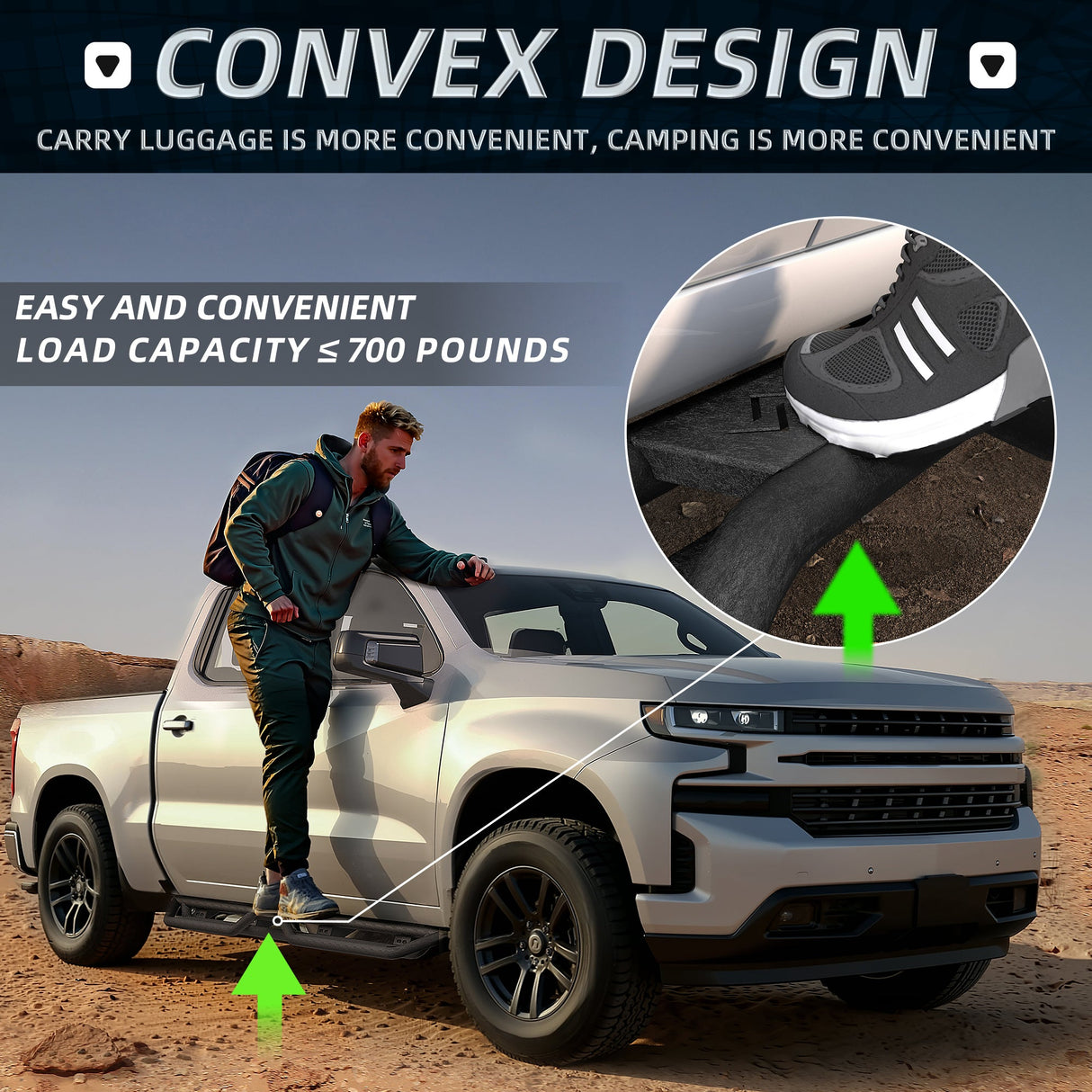 2PCS Running Boards Nerf Bars For 2019 - 2025 Chevy Silverado GMC Sierra 1500 Crew Cab - Fab Heavy Parts