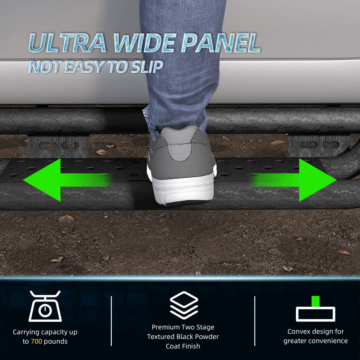 2PCS Running Boards Nerf Bars For 2019 - 2025 Chevy Silverado GMC Sierra 1500 Crew Cab - Fab Heavy Parts