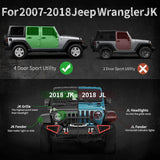 2PCS Running Boards Nerf Bars Side Steps For 07 - 18 Jeep Wrangler JK Unlimited 4 Door - Fab Heavy Parts