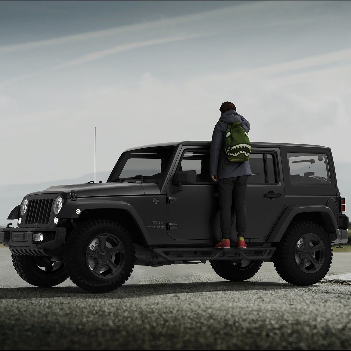 2PCS Running Boards Nerf Bars Side Steps For 07 - 18 Jeep Wrangler JK Unlimited 4 Door - Fab Heavy Parts