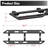 2PCS Running Boards Nerf Bars Side Steps For 2018 - 2025 Jeep Wrangler JL 4 Door - Fab Heavy Parts
